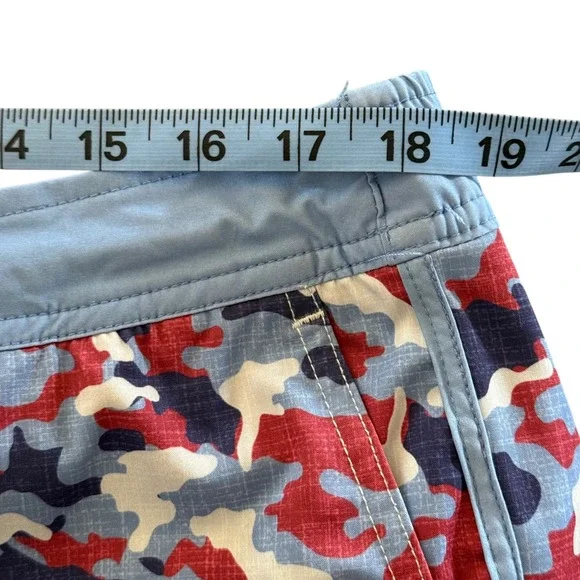 Johnnie-O Hidden Camo Swim Trunks XL Mesh Lined Red White Blue - Picture 7 of 10